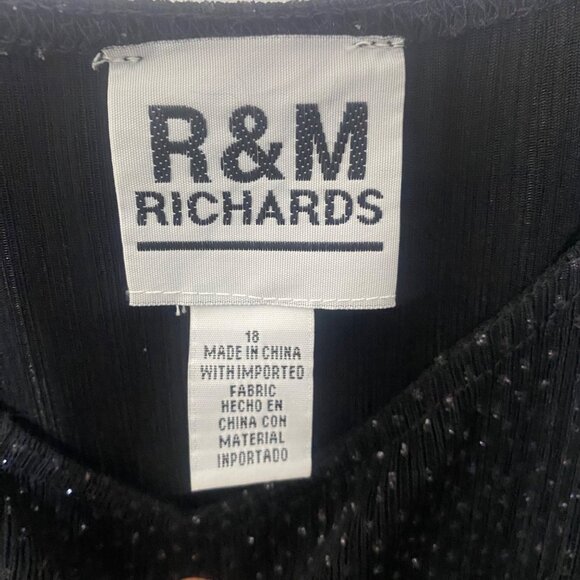 R&M Richards Two-Piece Blazer Top Set Womens Size 18 Black Sparkle‎ Formal Party - Picture 3 of 13